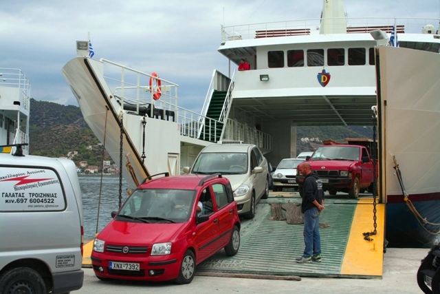 Galatas - It only takes a few minutes to clear the ferry
